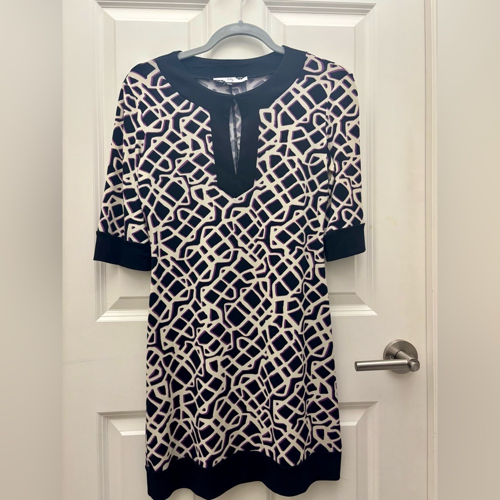 Lilly Pulitzer Chic Black and Cream Geometric Dress